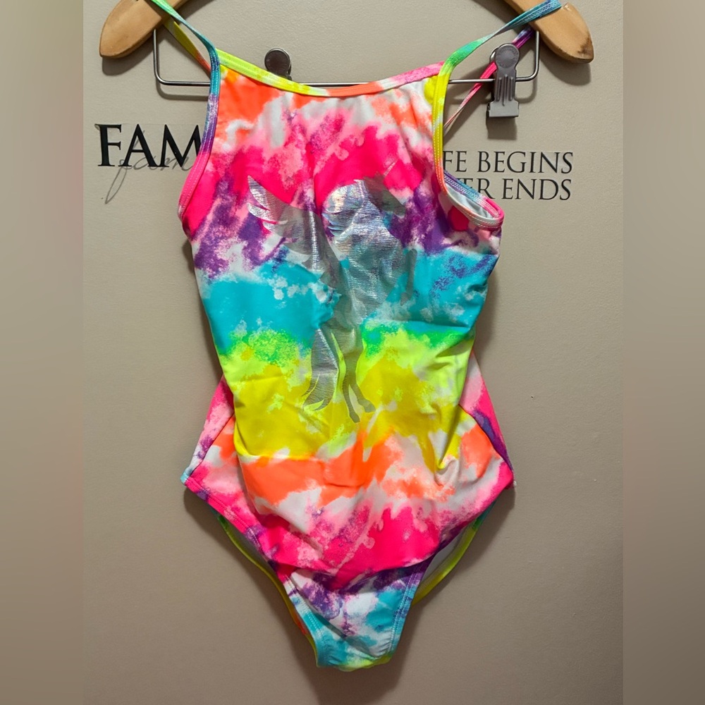 Children’s Place Pink and Yellow One Piece Unicorn Swimwear